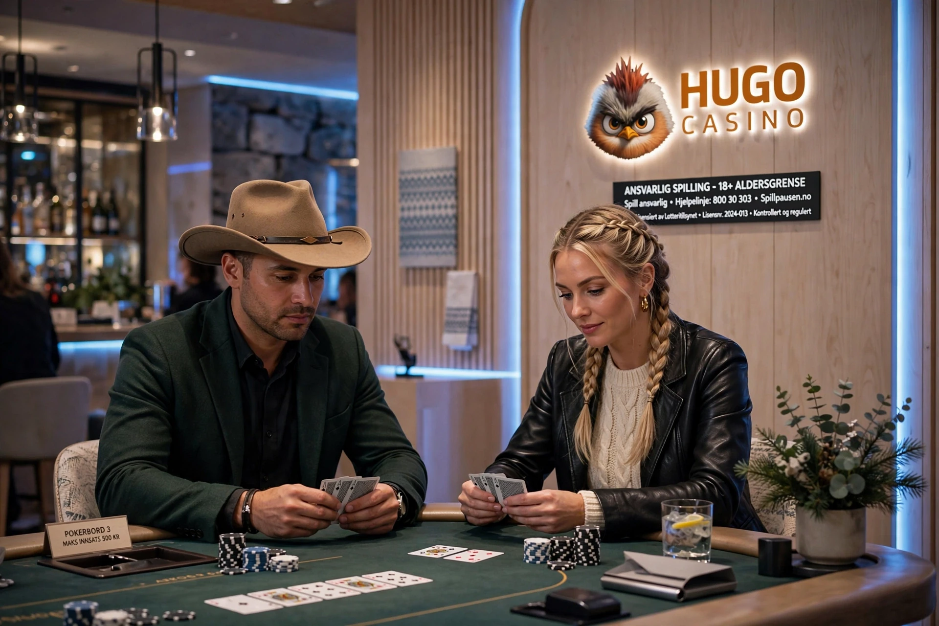 bilde av to pokerspillere HUGO CASINO